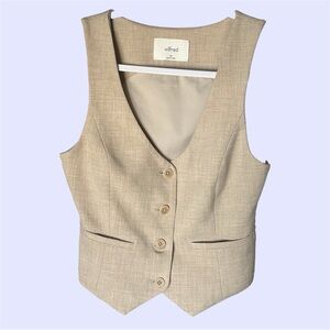 Aritzia Wilfred Beige Button-Up Vest size 00